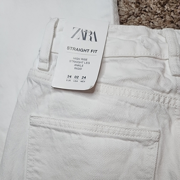 Zara Women's Jeans Straight Leg High Rise Ankle Rigid EU Size 34(2) Straight Fit - Picture 11 of 12
